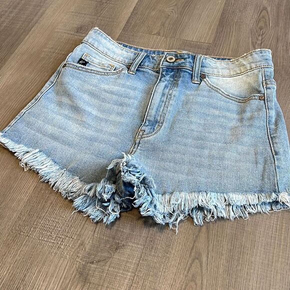 KanCan Cut Off Denim Jean Shorts, Light Wash, Destroyed, Women’s Size M - Picture 3 of 7